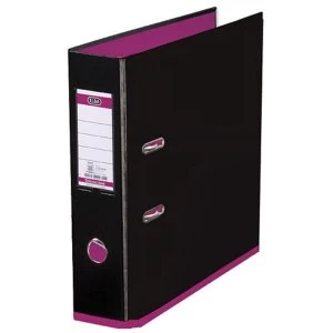 Elba MyColour A4 Lever Arch File Polypropylene 80mm Black/Pink Single
