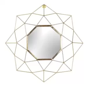 Gold Geo 60cm Round Circular Wall Mirror Brass