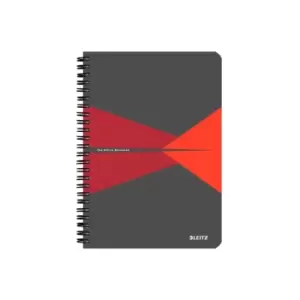 Office Notebook A5 Ruled, Wirebound with Polypropylene Cover 90 Sheets. Red - Outer Carton of 5