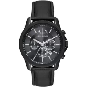 Armani Exchange Leather Strap Black Watch