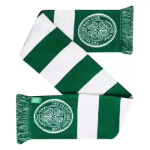 Celtic FC Official Bar Jacquard Scarf (One Size) (Green/White)