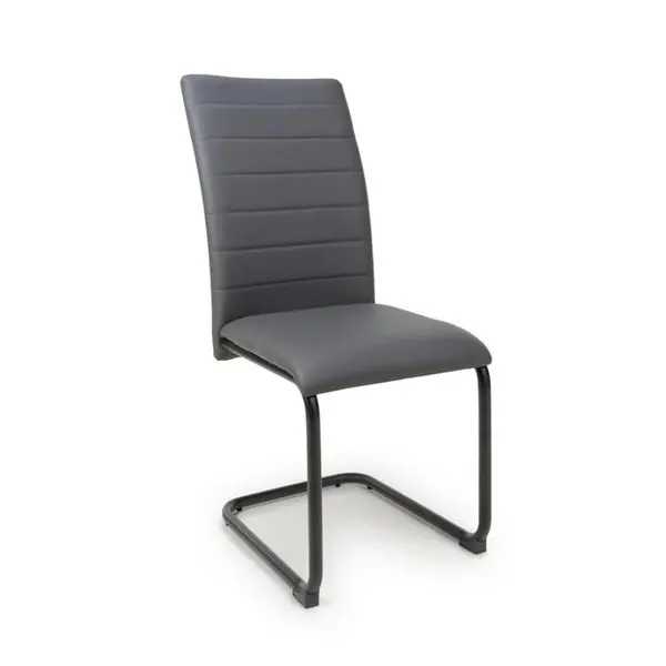 Shankar Carlisle Leather Effect Grey Dining Chairs - Grey 594298cm