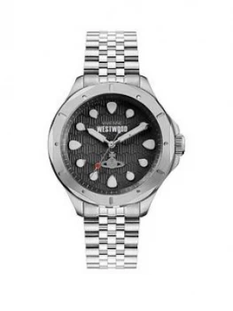 Vivienne Westwood Vivienne Westwood Blackwall Black Textured Silver Detail Dial Stainless Steel Bracelet Watch