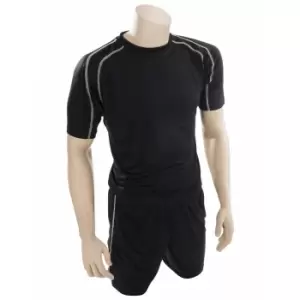Precision Unisex Adult Lyon T-Shirt & Shorts Set (XL) (Black/White)