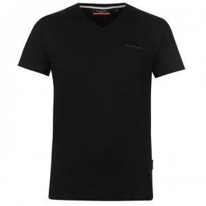 Pierre Cardin V Neck T Shirt Mens - Black