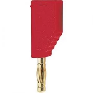 Straight blade plug Plug straight Pin diameter 4mm Red Staeubl
