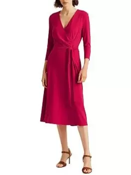 Lauren by Ralph Lauren Carlyna Three Quarter Sleeve Day Dress - Pink, Size 4, Women