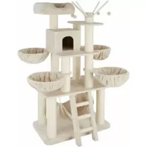 Cat tree scratching post Gismo - cat scratching post, cat house, cat tower - beige/white