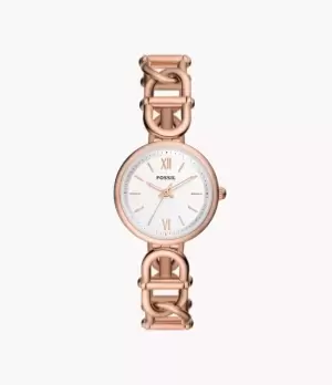 Fossil Women Carlie Three-Hand Rose Gold-Tone Stainless Steel Watch