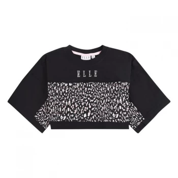 Elle Cheetah Boxy T Shirt - Black