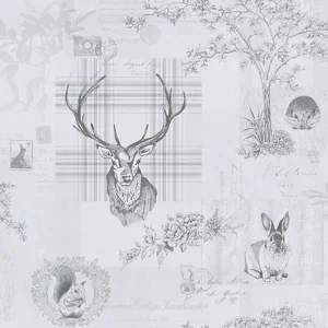 Holden Richmond Highland Stag Grey/Charcoal Wallpaper