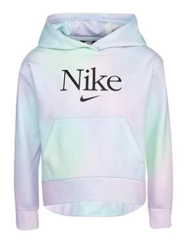Boys, Nike All Over Print Fleece Pullover Hoodie - Blue Size 5-6 Years