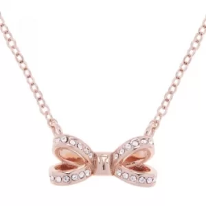 Ted Baker Ladies Rose Gold Plated Olessi Mini Opulent Pave Bow Necklace