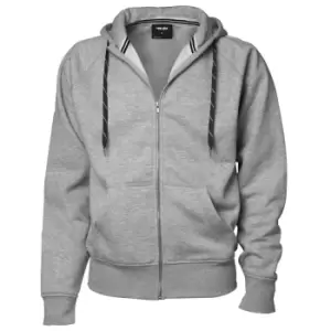 Tee Jays Mens Full Zip Hooded Sweatshirt (2XL) (Heather Grey)
