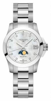 Longines Conquest Sport Womens Moon Phase Swiss Watch