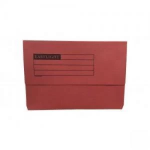 Document Wallet Manilla Foolscap Half Flap 250gsm Red - Pack of 50