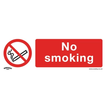 Safety Sign - No Smoking - Self-Adhesive Vinyl - Pack of 10