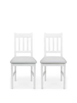 Julian Bowen Coxmoor Set Of 2 Solid Oak Dining Chairs - White