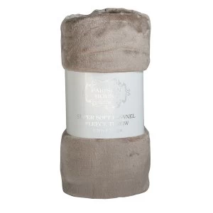 Gallery Flannel Fleece Throw - Taupe