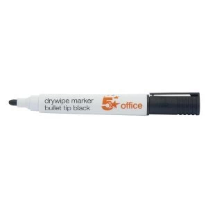 5 Star Office Drywipe Marker XyleneToluene free Bullet Tip 2mm Line Black Pack 12