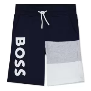 Boss Large Logo Shorts Juniors - Blue