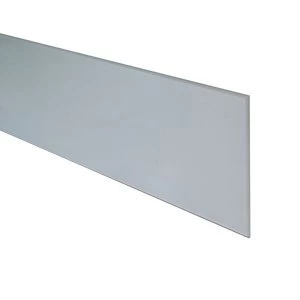 6mm Splashwall White Metallic effect Bevelled Glass Upstand (L)0.6m