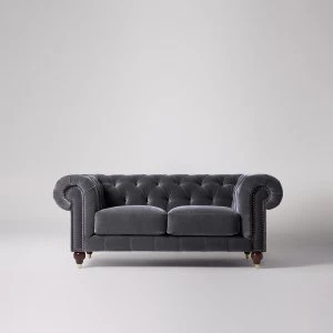 Swoon Winston Velvet 2 Seater Sofa - 2 Seater - Granite