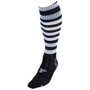 Precision Black/White Hooped Pro Football Socks Adult - UK 7-11