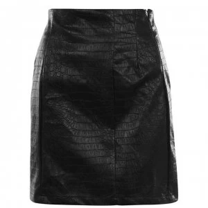 NA-KD PU Mini Skirt - Black 0002