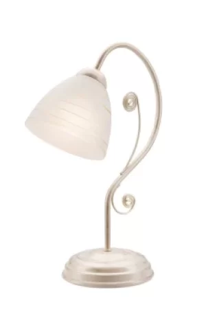 Emilio Table Lamp With Glass Shade, White, 1x E27