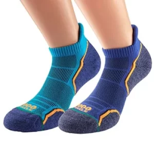 1000 Mile Run Socklet Mens (Twin Pack) Kingfisher/Navy Large