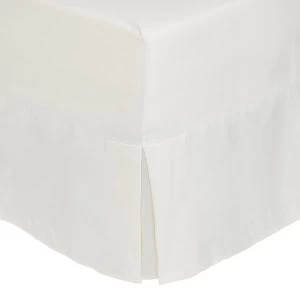 Catherine Lansfield Cream Non-Iron Plain Dye Pleated Fitted Valance Sheet - King