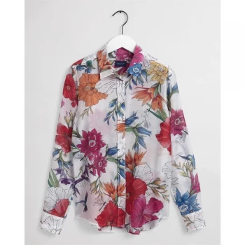 Gant Gant Hummingbird Floral Shirt - 113 EggSHELL