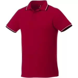 Elevate Mens Fairfield Polo With Tipping (L) (Red/Navy/White)