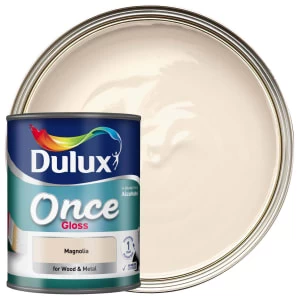 Dulux Once Magnolia Gloss Paint 750ml