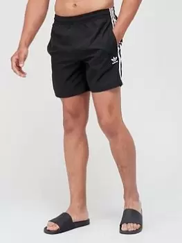 adidas Originals 3-Stripe Swim Shorts - Black Size XL Men