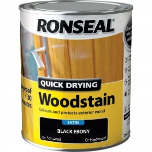 Ronseal Quick Dry Satin Woodstain Ebony 750ml