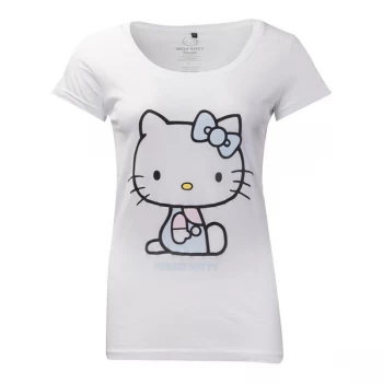 Hello Kitty - Hello Kitty Embroidered Details Womens X-Large T-Shirt - White