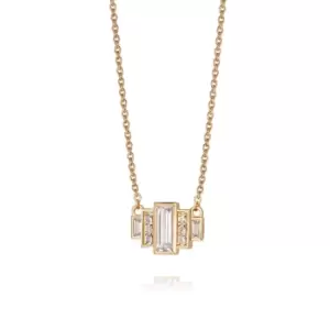 Daisy London 18ct Gold Plate Beloved White Topaz Baguette Necklace 18ct Gold Plate
