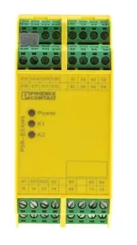 Phoenix Contact 24 V ac/dc Safety Relay - Single or Dual Channel With 8 Safety Contacts 1 Auxiliary Contact