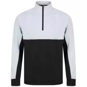 Finden & Hales Unisex Adult Quarter Zip Fleece Top (XL) (Black/White)