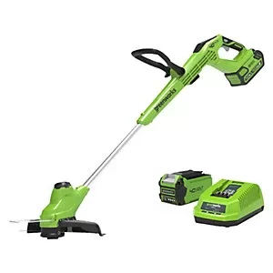 Greenworks G40T5 40v Cordless Grass Trimmer and Edger 300mm 1 x 2ah Li-ion Charger