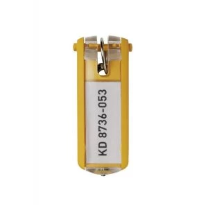 Durable Key Clip Key Holders Yellow Pack of 6