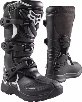 Fox Comp 3Y Youth Motocross Boots, black, Size 42, black, Size 42