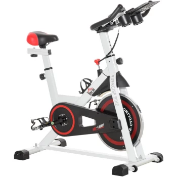 Homcom - 8kg Flywheel Exercise Bike w/ Adjustable Height/Resistance & LCD Monitor