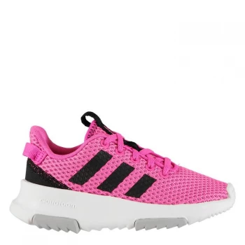 adidas CF Racer Trainers Girls - Pink/Blk/Wht