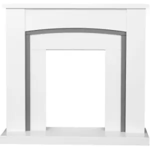 Adam - Chilton Fireplace in Pure White and Grey, 39 Inch