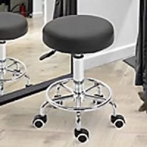 Vinsetto Round Leather Salon Working Beautician Stool Black