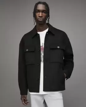 AllSaints Mens Broderick Jacket, Black, Size: M