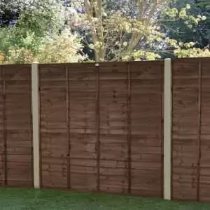 Forest Garden Brown Pressure Treated Superlap Fence Panel - 1830 x 1680mm - 6 x 5'6ft - Pack of 5